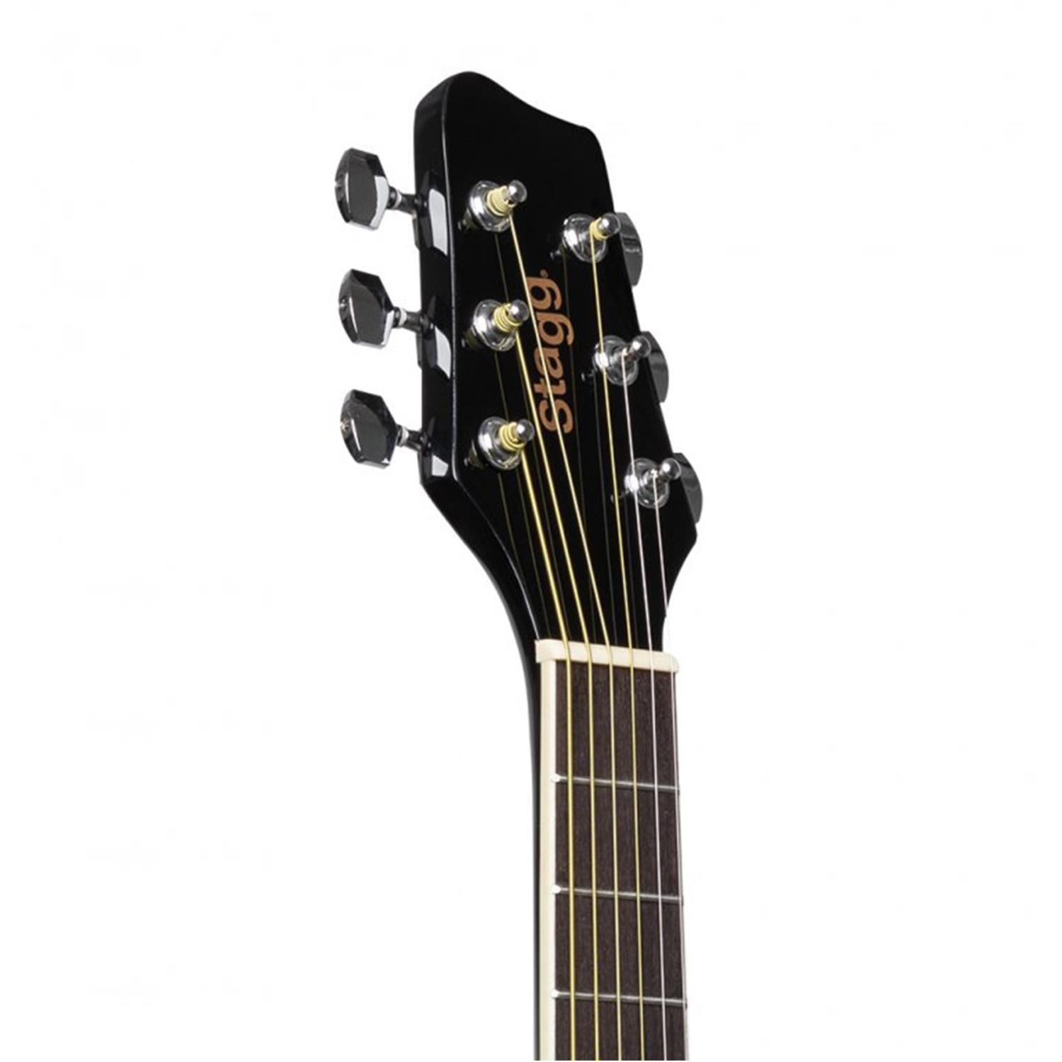Stagg SA20D 1/2 BK 1/2 Black Dreadnought Acoustic Guitar - DY Pro Audio