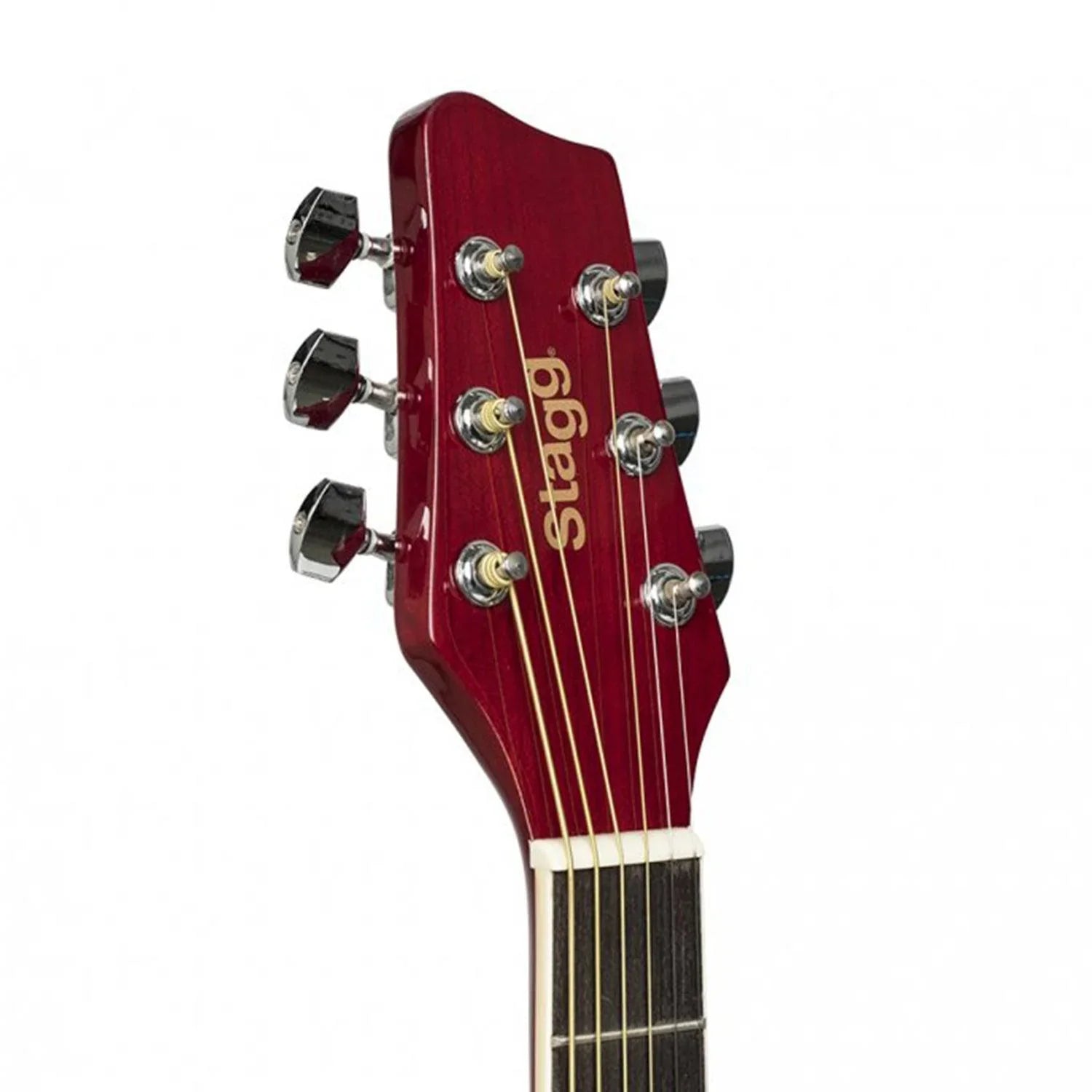 Stagg SA20D RED Red Dreadnought Acoustic Guitar with Basswood Top - DY Pro Audio