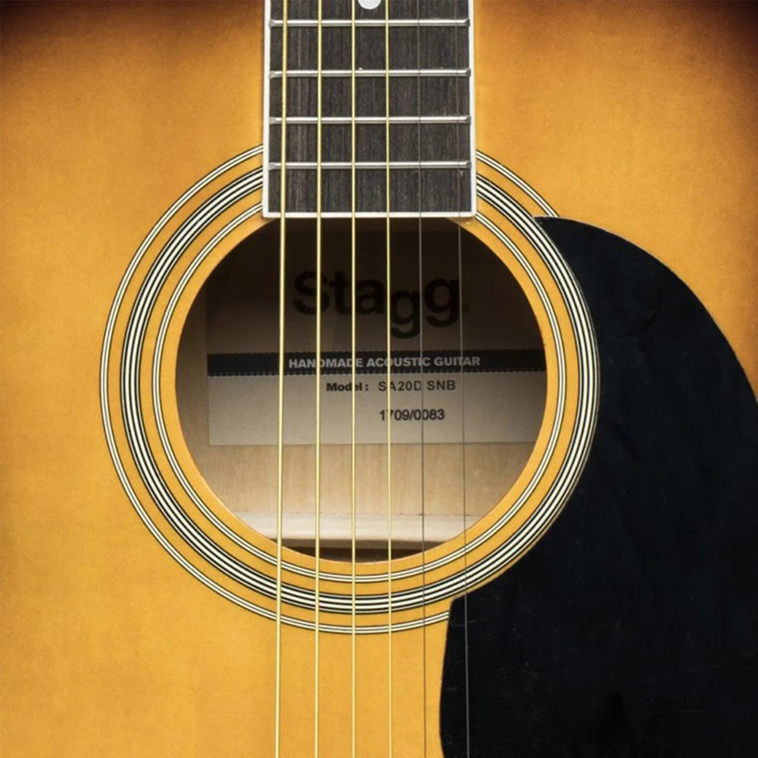 Stagg SA20D SNB Sunburst Dreadnought Acoustic Guitar with Basswood Top - DY Pro Audio