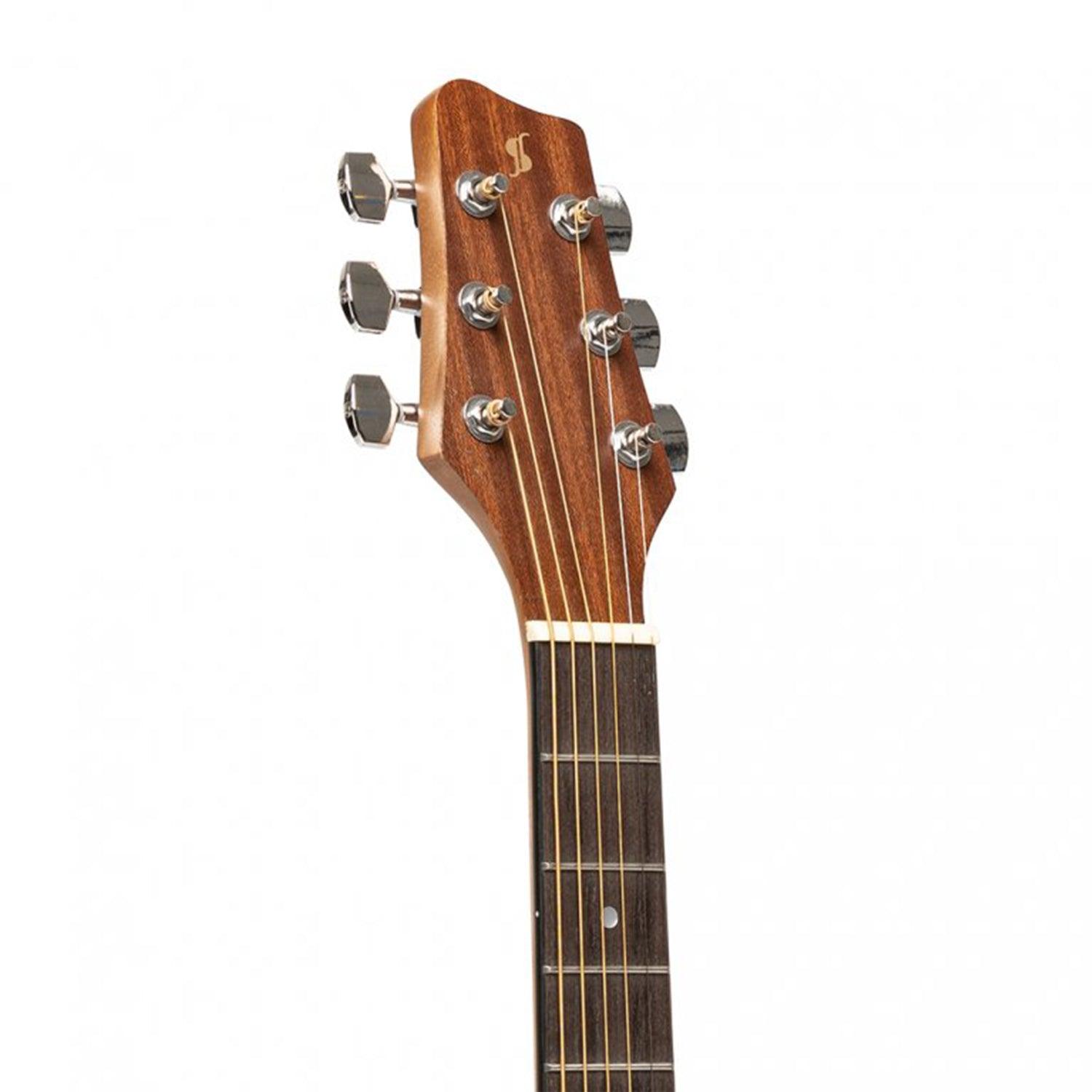 Stagg SA25 MAH TRAVEL Acoustic Dreadnought Travel Guitar, Sapele, Natural Finish - DY Pro Audio