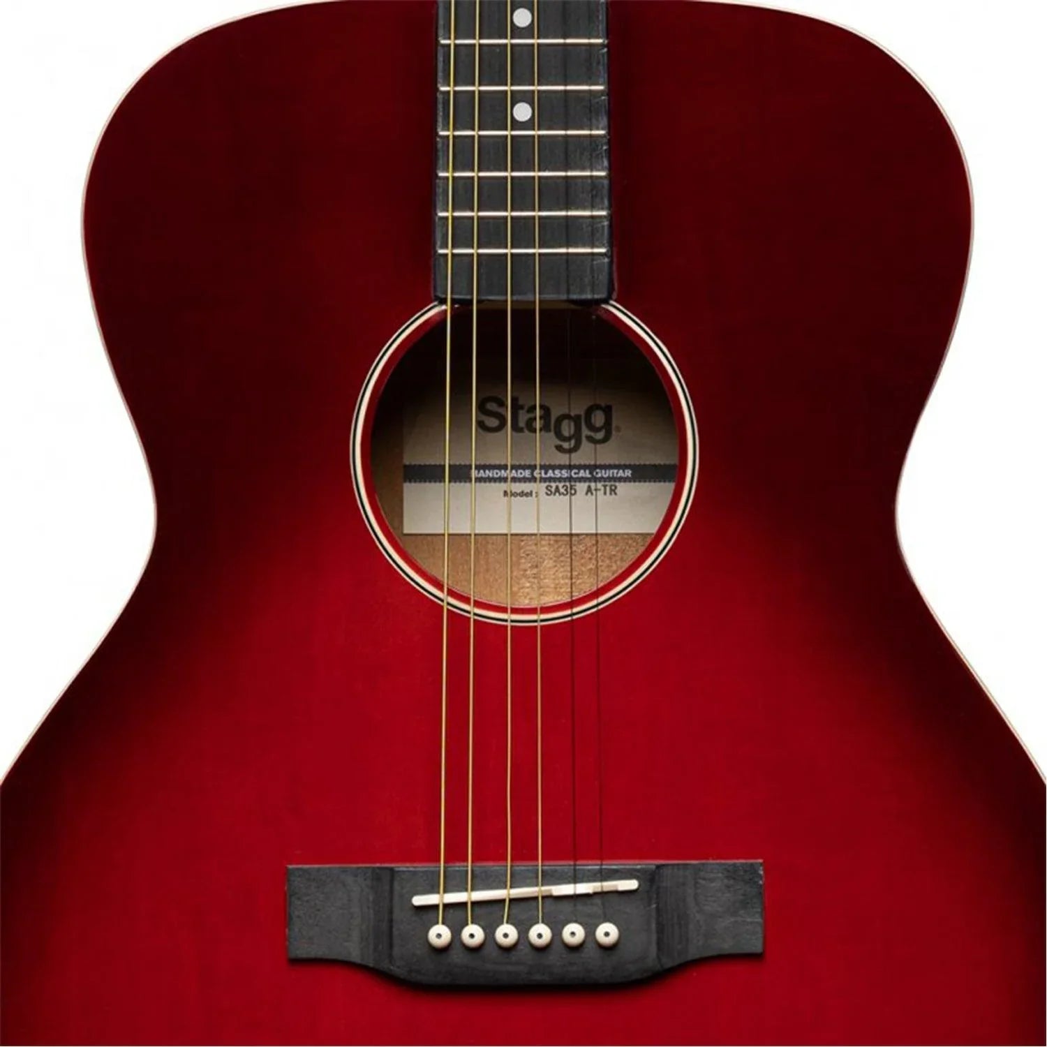 Stagg SA35 A-TR Red Auditorium Guitar with Basswood Top - DY Pro Audio
