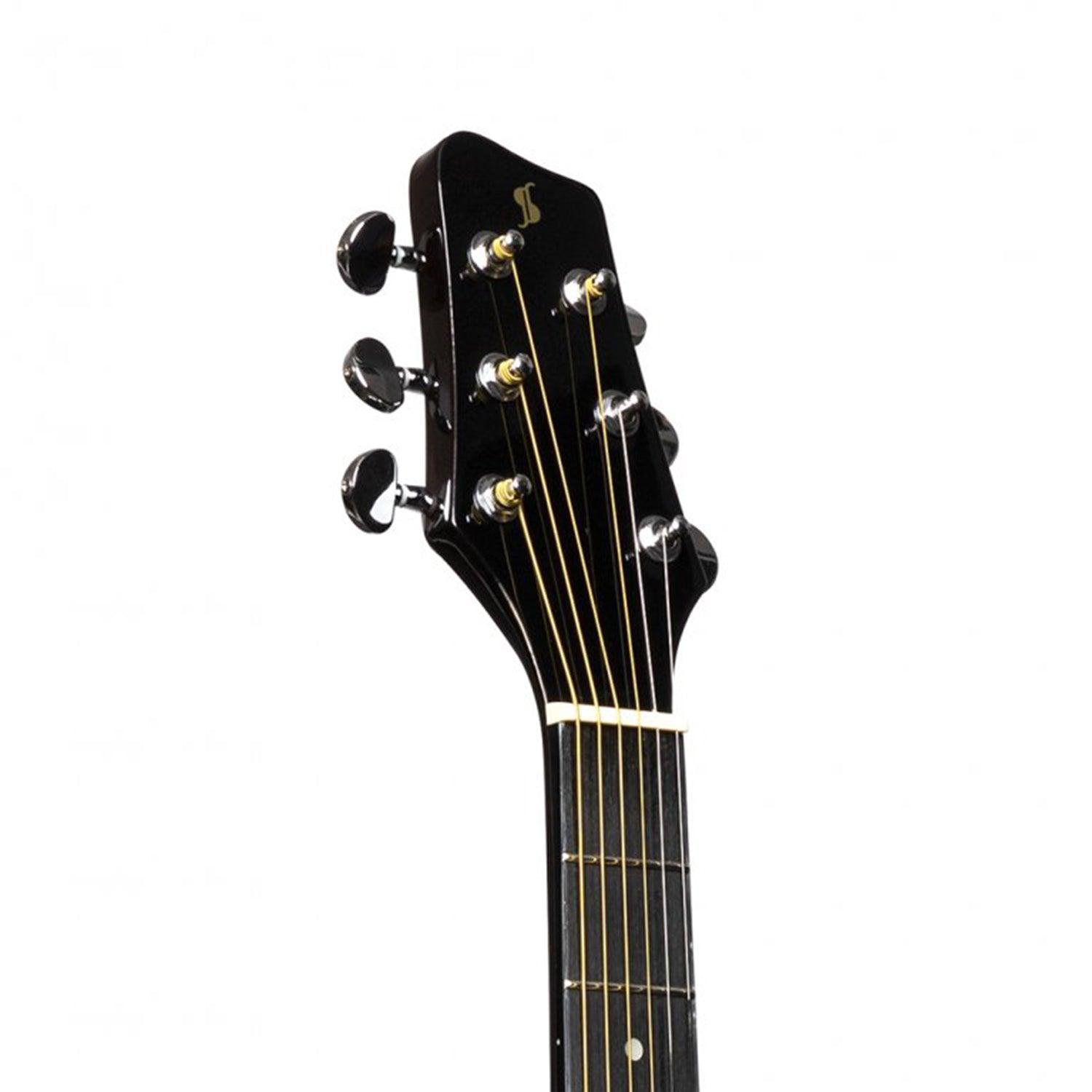 Stagg SA35 A-VS LH Sunburst Auditorium Guitar with Basswood Top Left Hand - DY Pro Audio