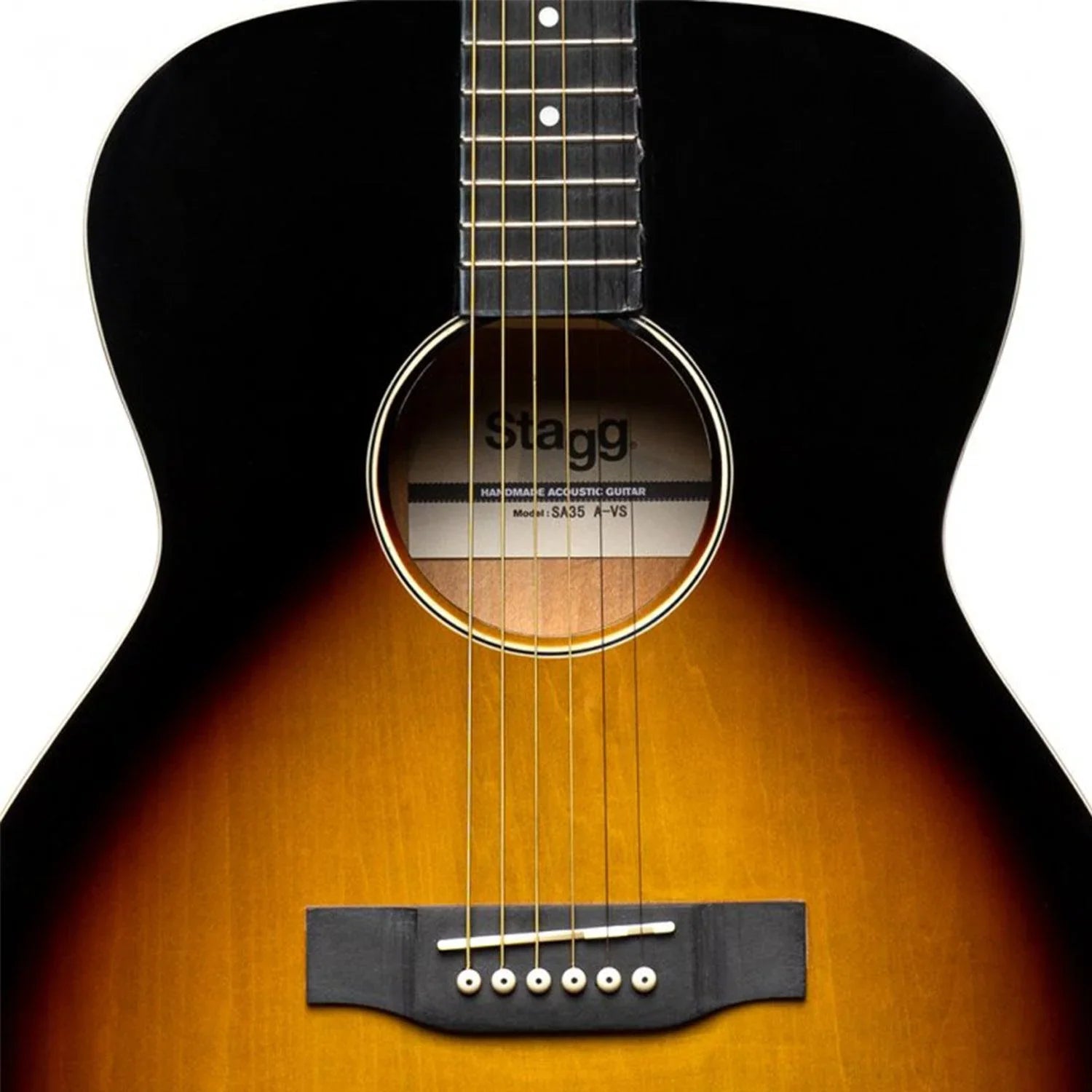 Stagg SA35 A-VS Sunburst Auditorium Guitar with Basswood Top - DY Pro Audio