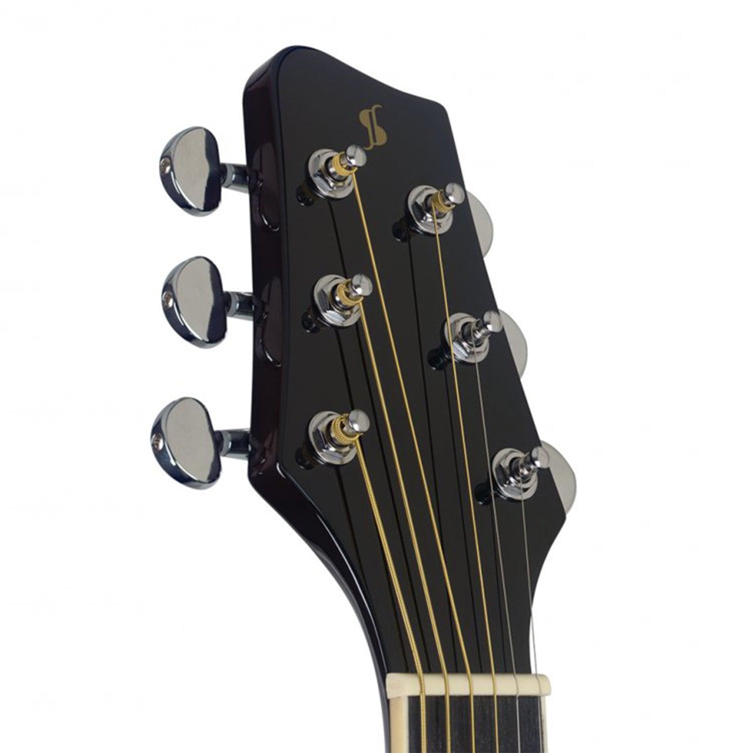 Stagg SA35 DS-BK Black Slope Shoulder Dreadnought Guitar - DY Pro Audio