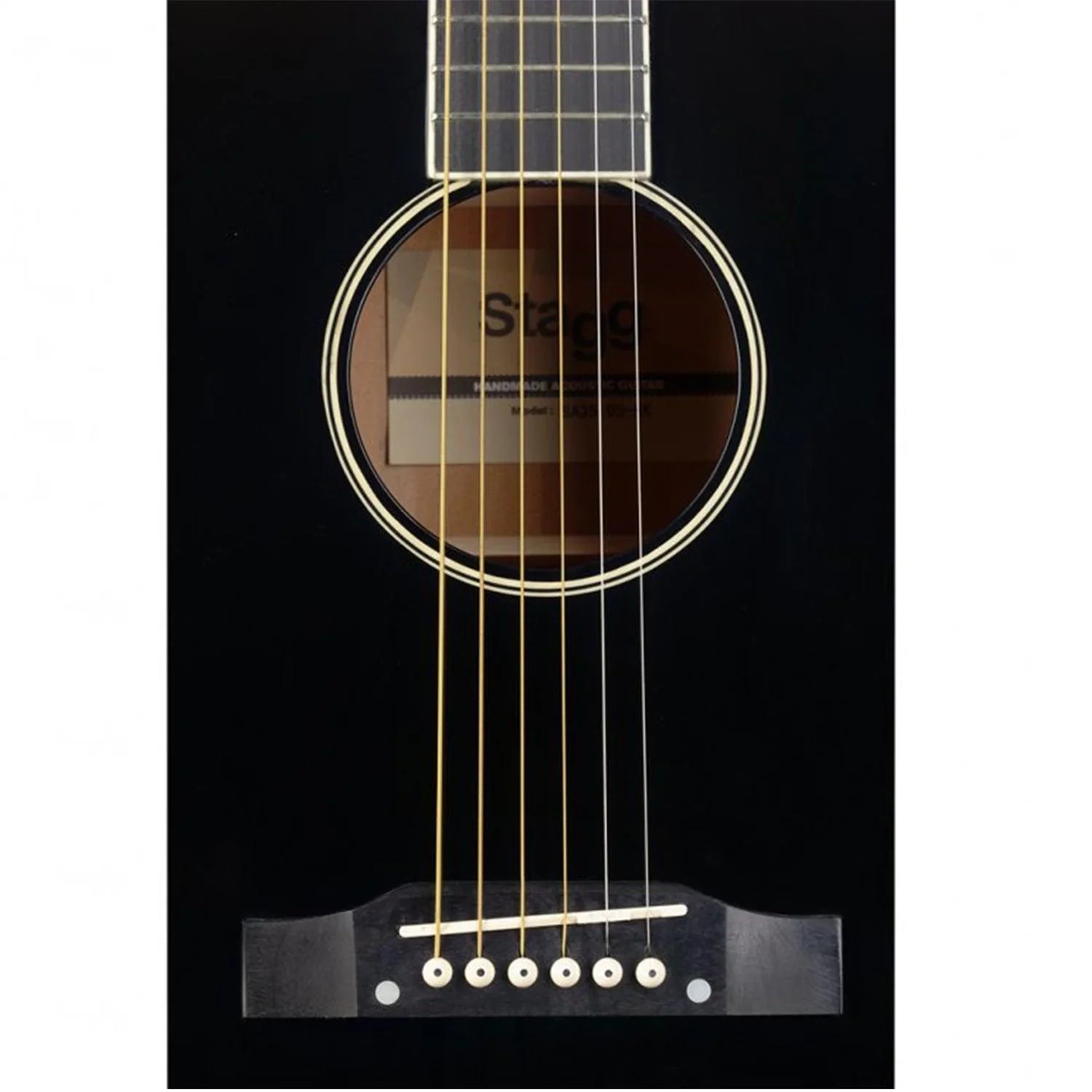 Stagg SA35 DS-BK Black Slope Shoulder Dreadnought Guitar - DY Pro Audio