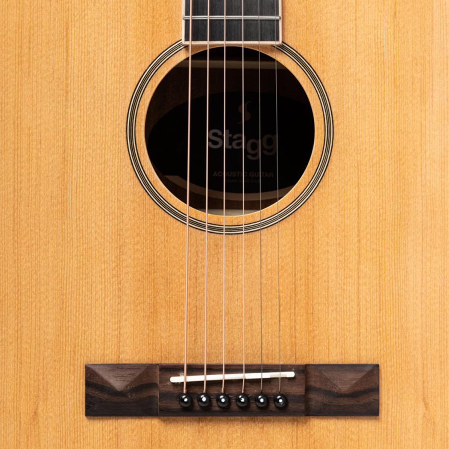 Stagg SA45 D-LW Series 45 Natural Dreadnought Acoustic Guitar with Spruce Top - DY Pro Audio