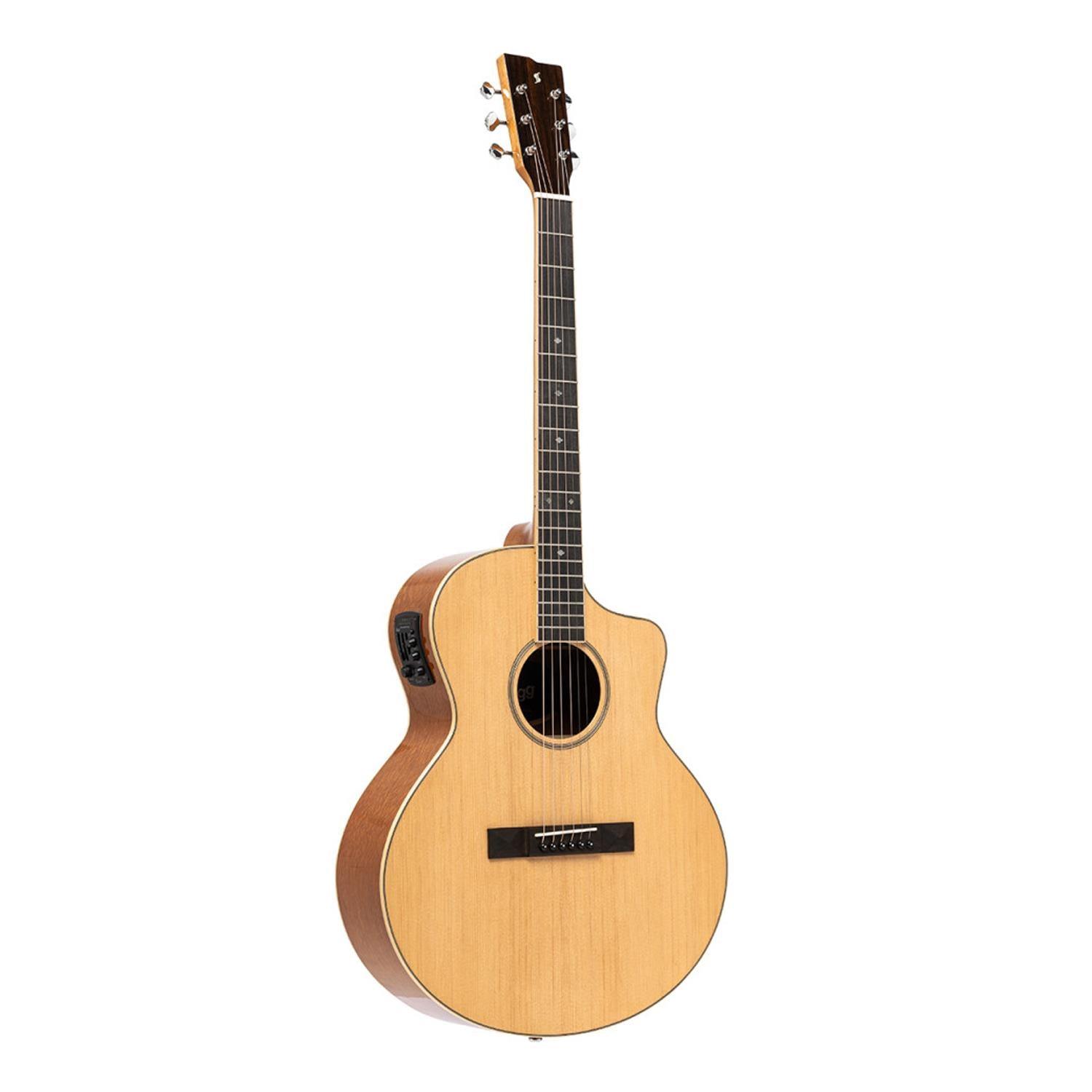 Stagg SA45 OCE-LW Series 45 Natural Orchestral Cutaway Acoustic-Electric Guitar - DY Pro Audio