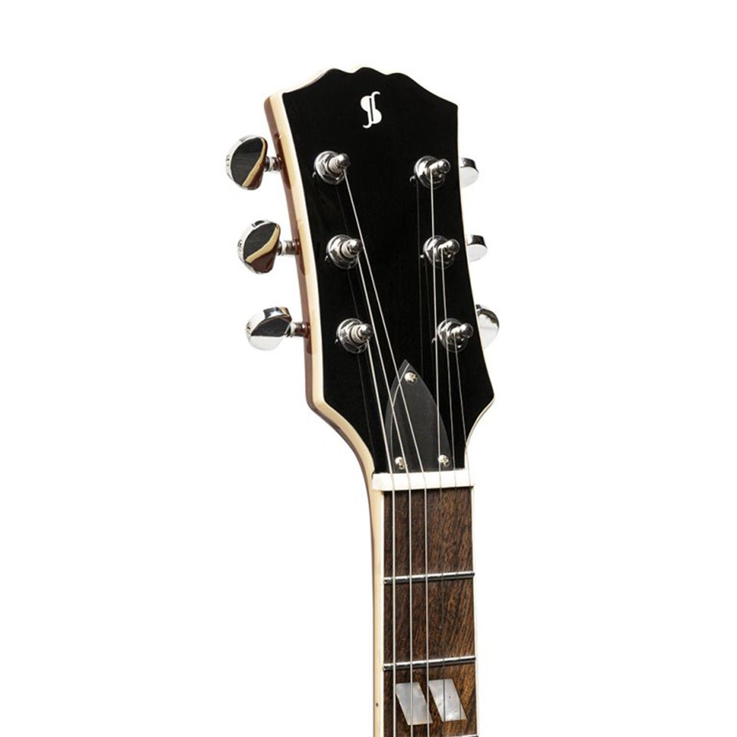 Stagg SEL-DLX TR BLK Deluxe Series Electric Guitar solid Mahogany with AAA Flamed Maple Top - DY Pro Audio