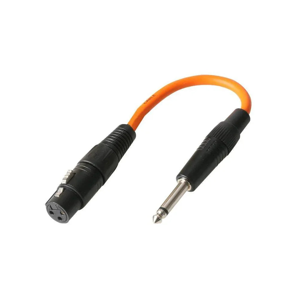 1 x 20cm 0.2m Female XLR to Mono TS Jack Patch Lead - DY Pro Audio