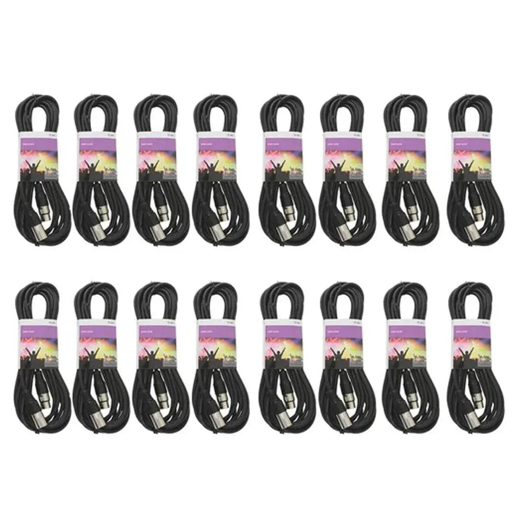 16 x QTX 10M DMX Lighting Cables - DY Pro Audio