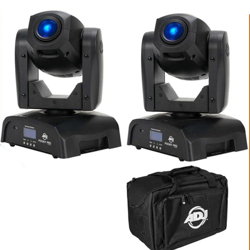 2 x ADJ Pocket Pro 25W LED Moving Head Black with Carry Case - DY Pro Audio