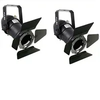 2 x Black Pulse PAR16 Birdie Can 230v Parcan Lantern DJ Spotlight WITH BARN DOORS - DY Pro Audio