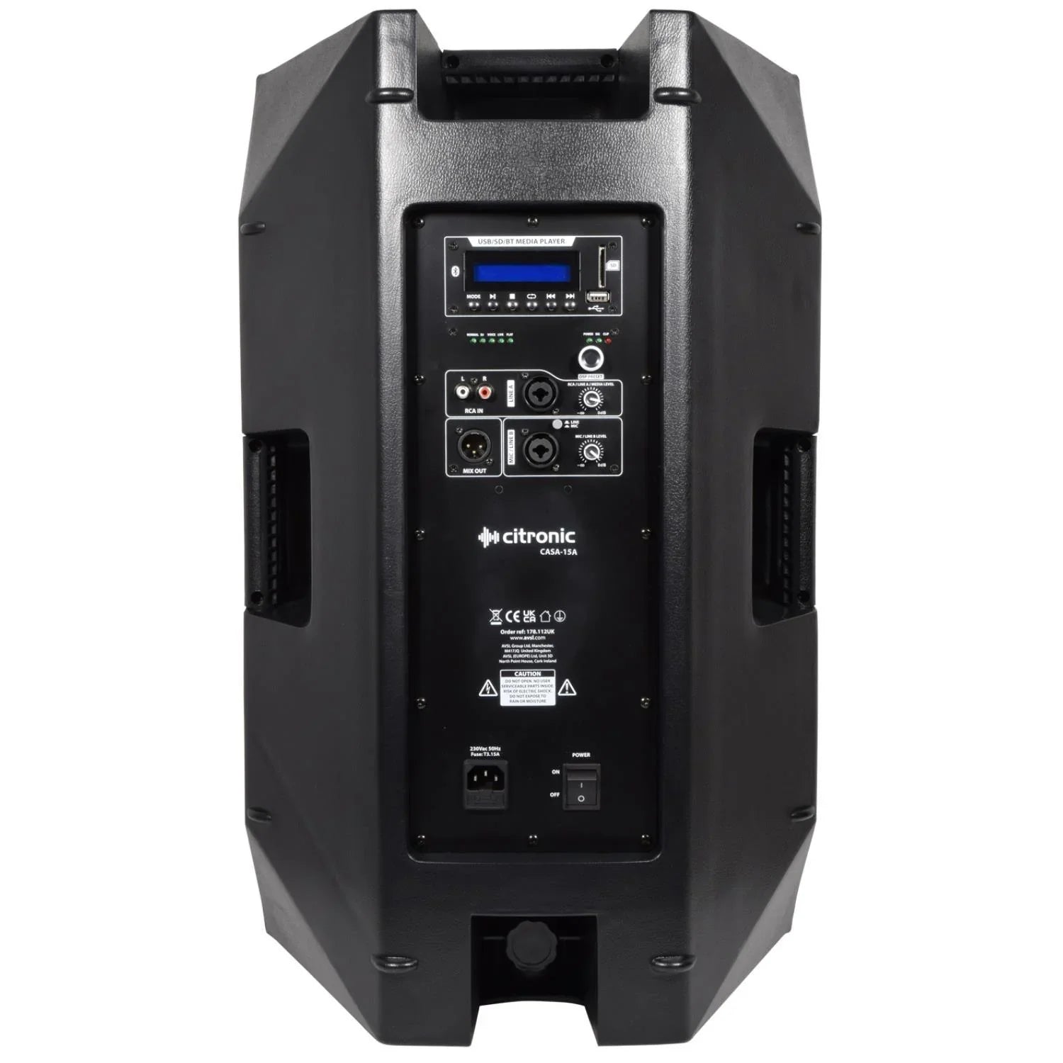 2 x Citronic CASA-15A Active Speakers with Mixer, Stand & Cables - DY Pro Audio