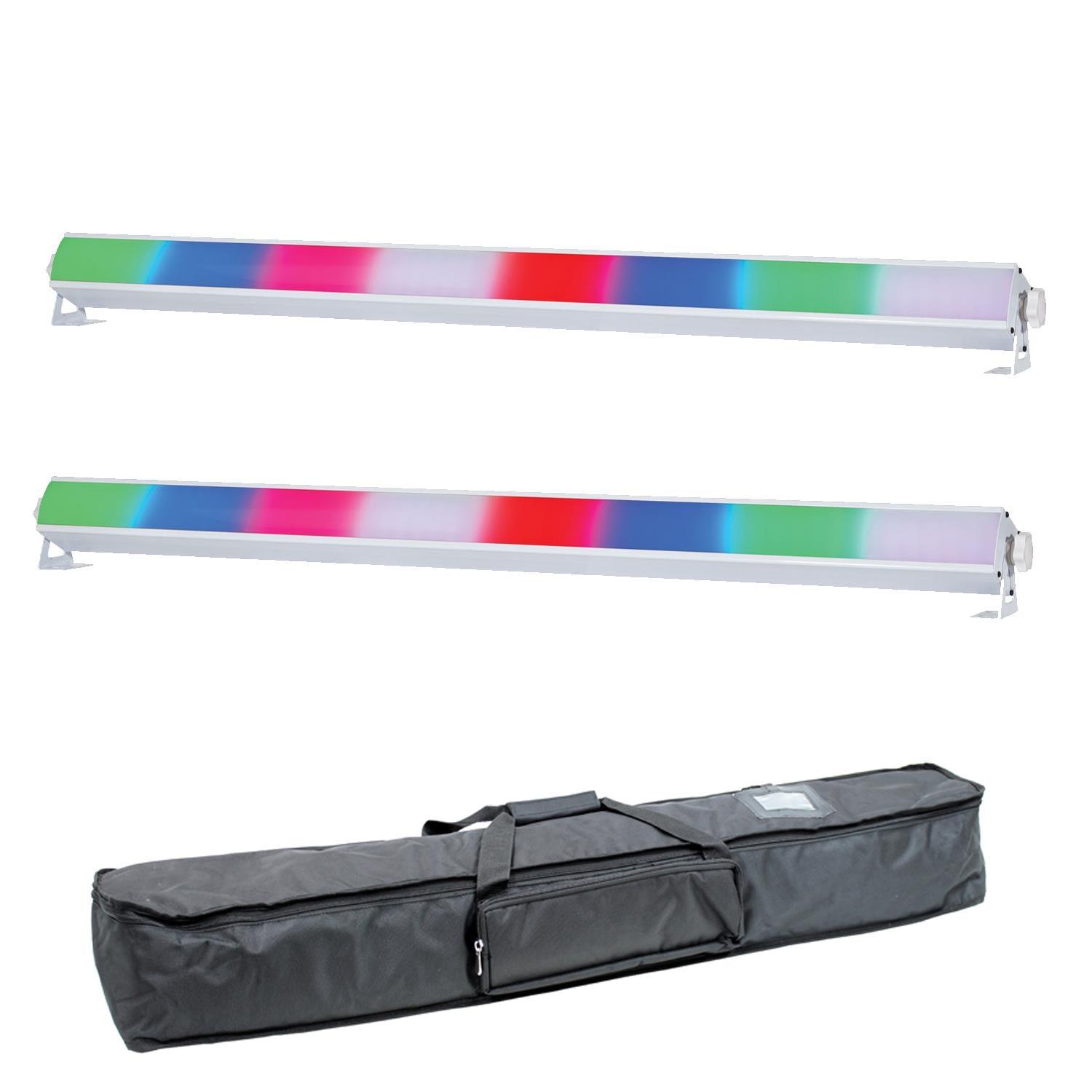 2 x Equinox Spectra Pix Battens White with Carry Bag - DY Pro Audio