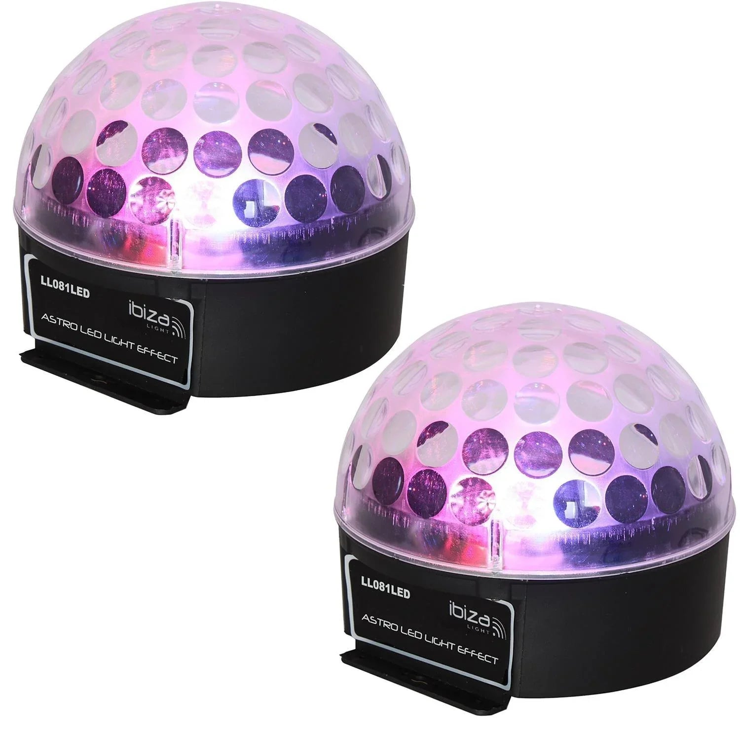 2 x Ibiza LL081LED RGB Astro 1 Effect Light - DY Pro Audio