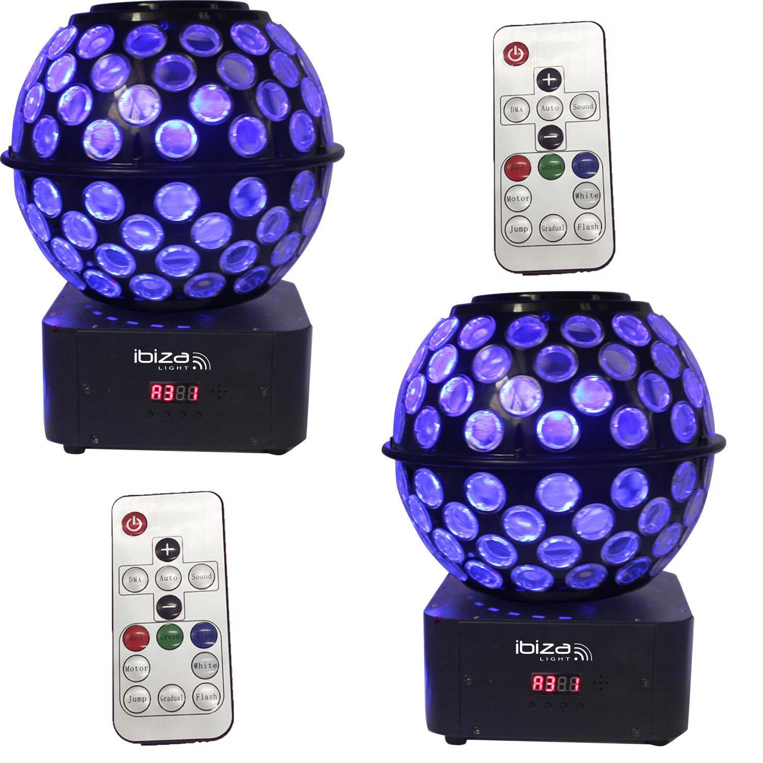 2 x Ibiza Sound Starball LED Mirrorball Effect Light - DY Pro Audio