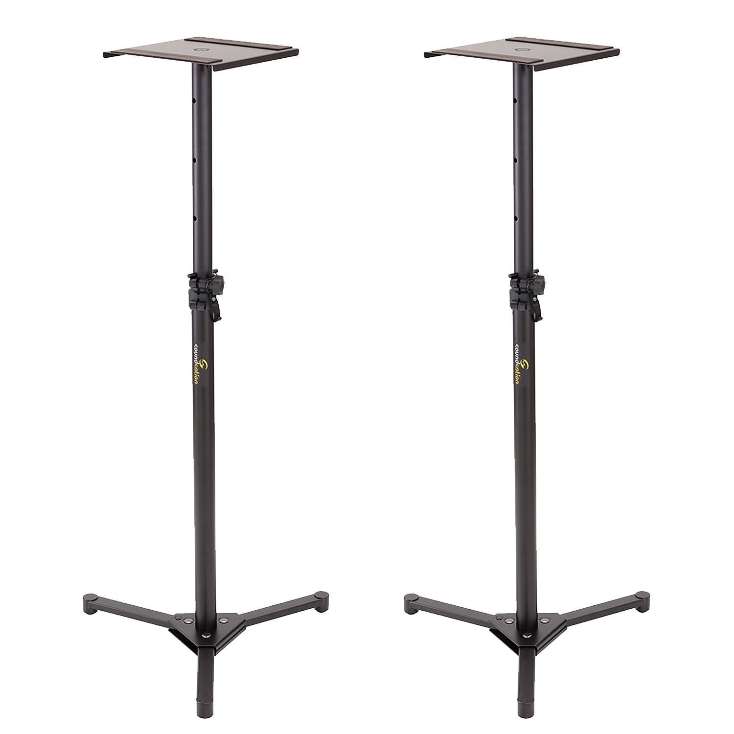 2 x Soundsation SMON-100 Adjustable Studio Monitor Stand with Foldable Base - DY Pro Audio