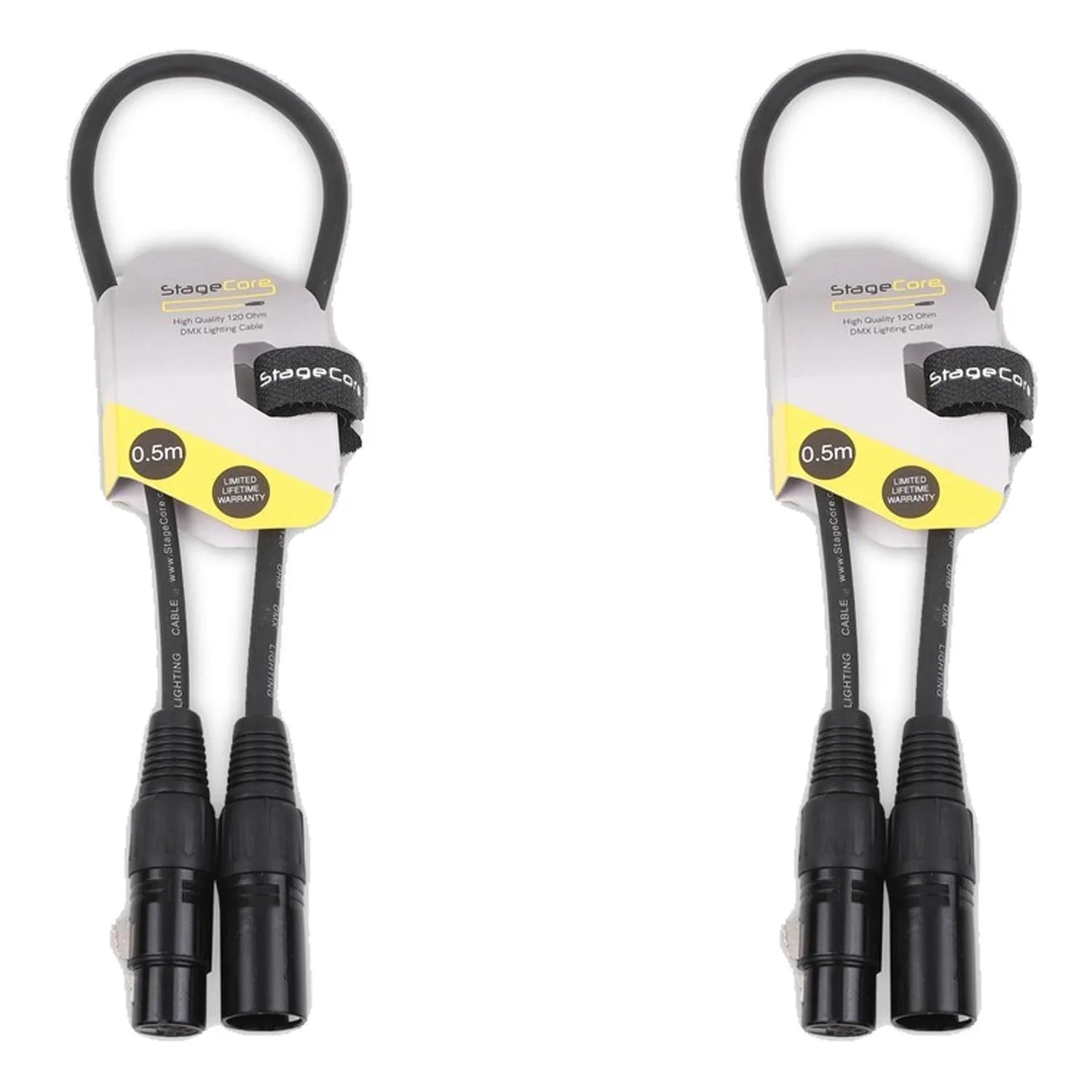 2 x StageCore 0.5M DMX Lead Cable - DY Pro Audio