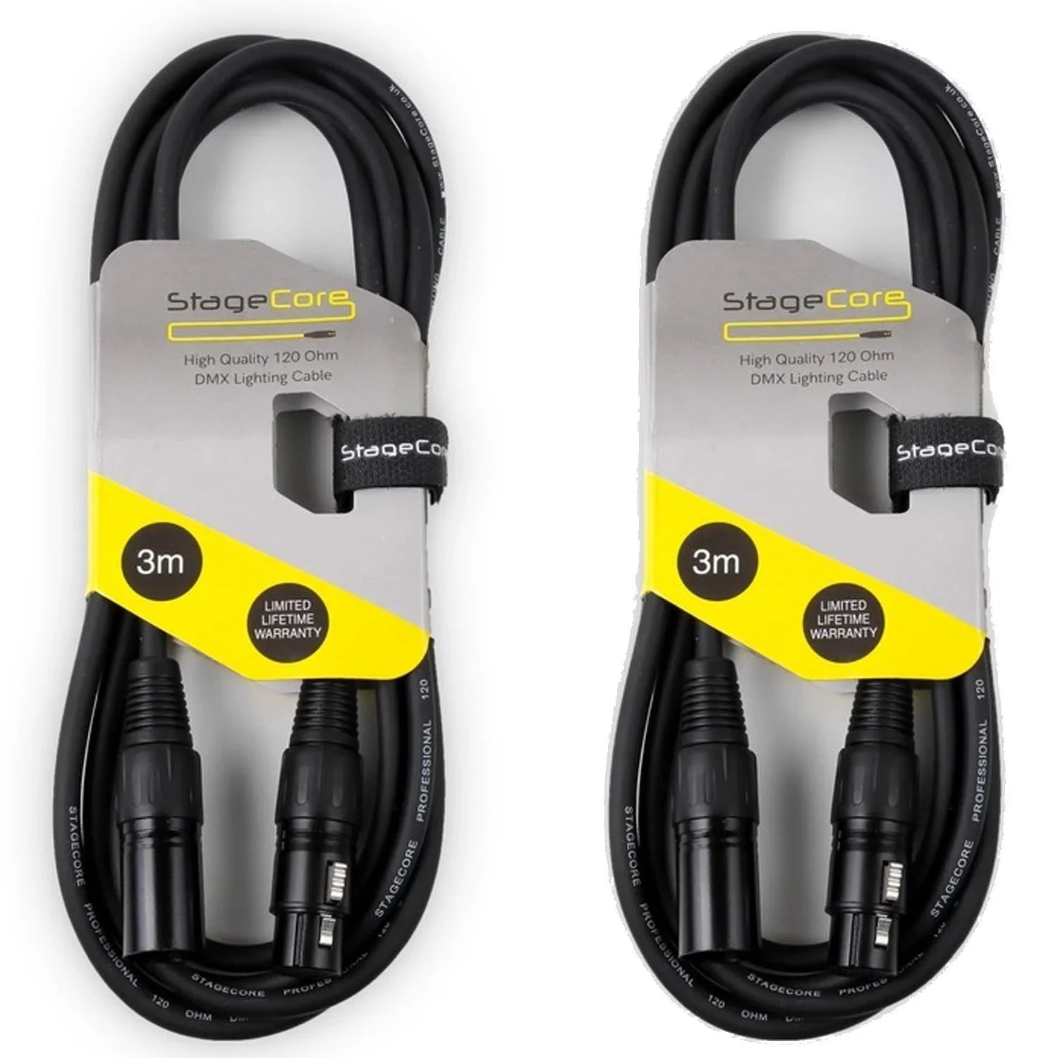 2 x StageCore 3M DMX Lead Cable - DY Pro Audio