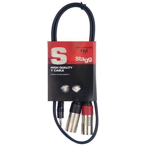 3m 3.5mm Stereo TRS Mini Jack to Twin 2x Male XLR Lead | SYC3/MPSB2XM - DY Pro Audio