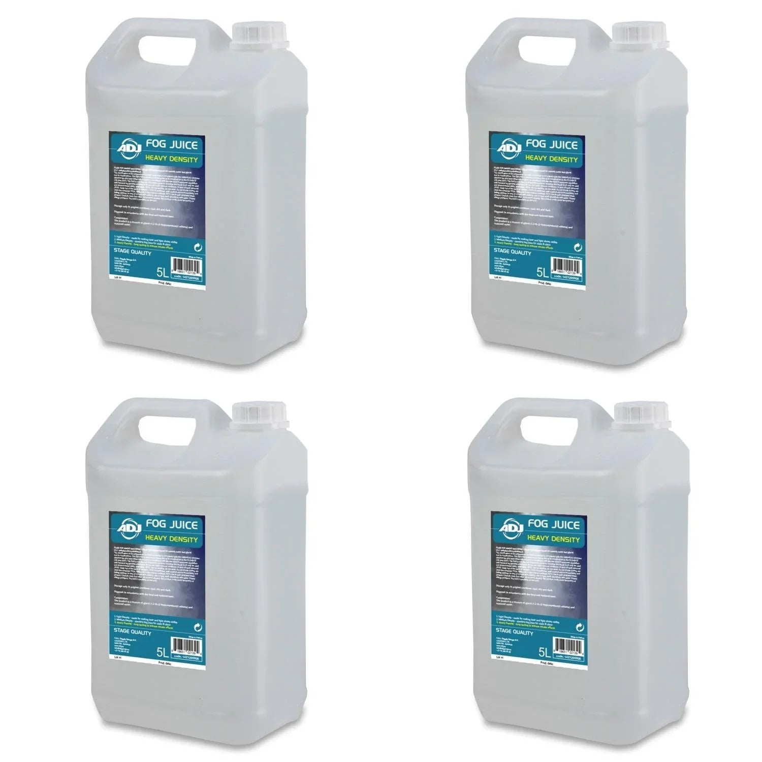 4 X ADJ Fog Juice 3 Heavy Fog Fluid 5L - DY Pro Audio