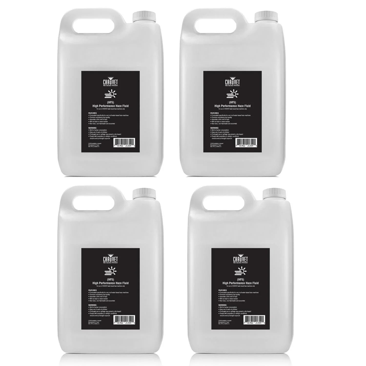 4 x Chauvet DJ High Performance Haze Fluid 5 Litres - DY Pro Audio