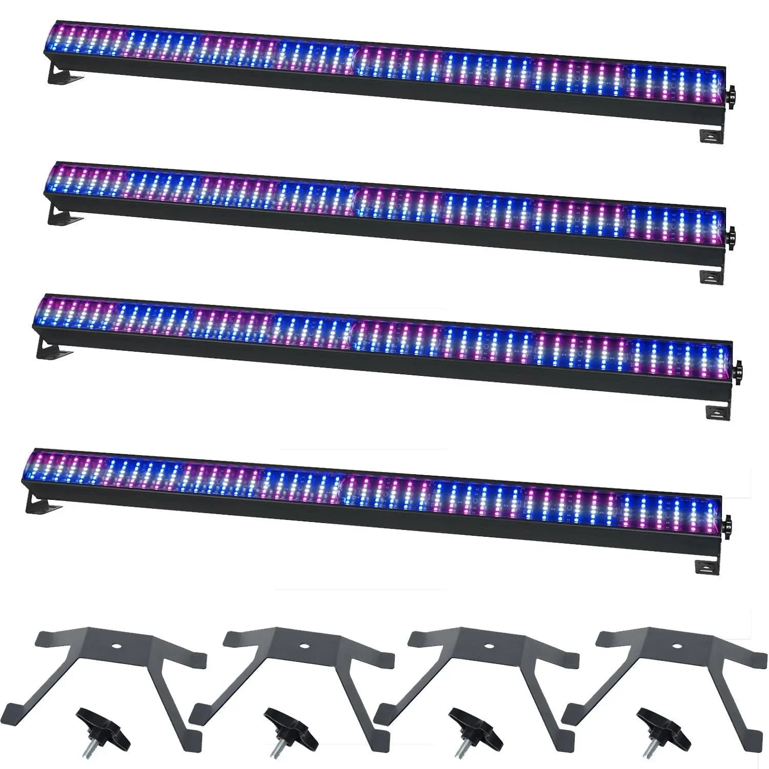 4 x Equinox Spectra Strobe Batten with Floor Standing Brackets - DY Pro Audio