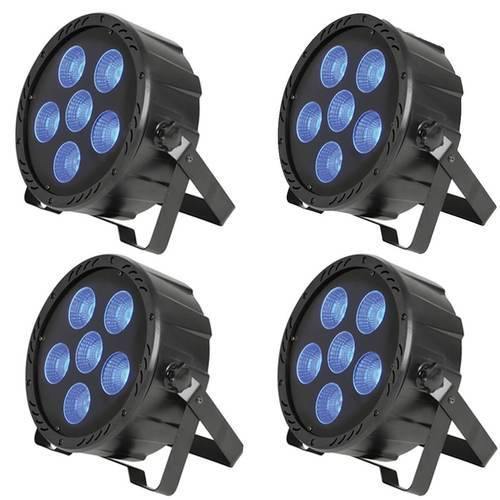 4 x QTX PAR180 RGB 180W COB High vs BBC Powered LED DJ DMX Par Can Light - DY Pro Audio