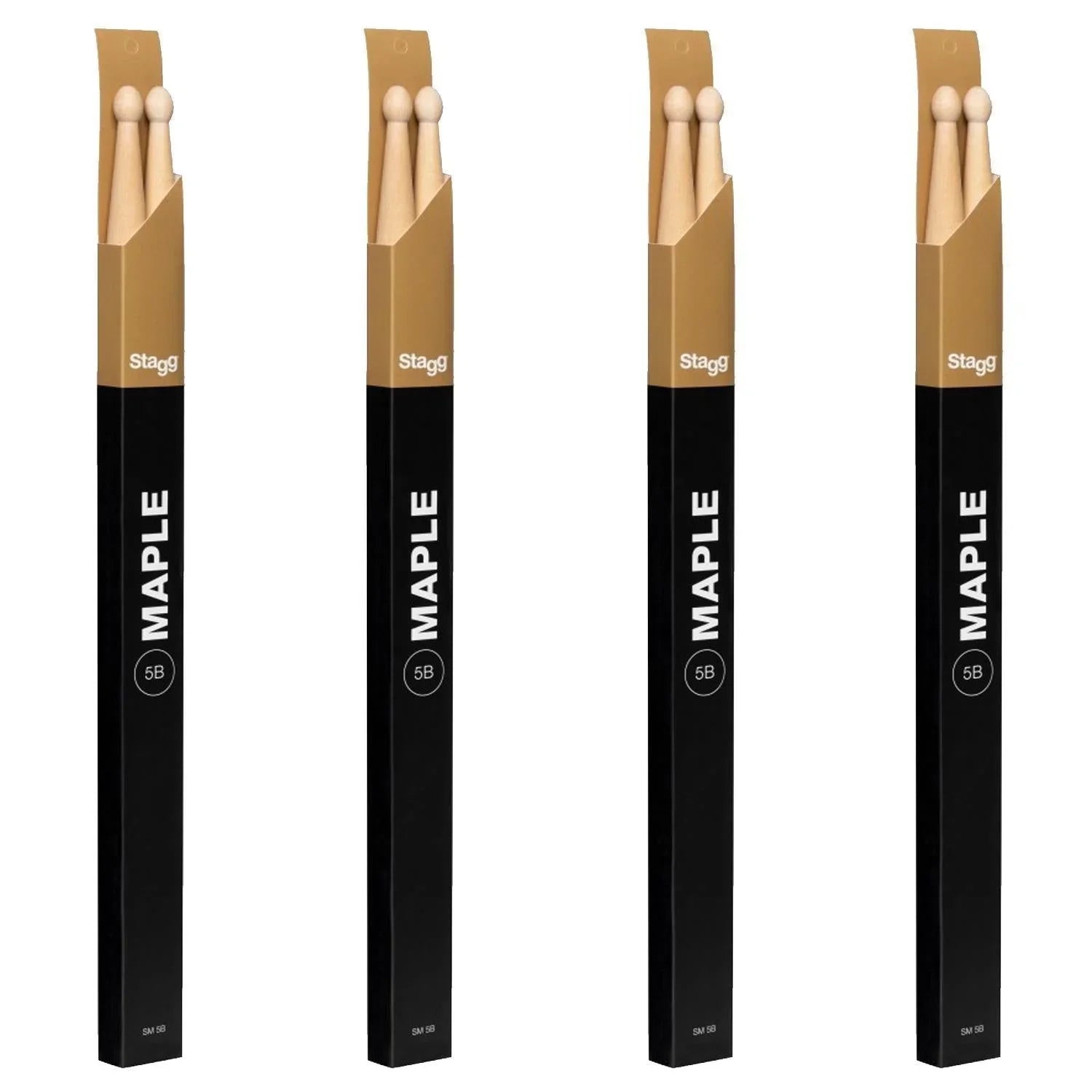 4 X Stagg SM5B Maple Wood Tip Drumsticks - DY Pro Audio