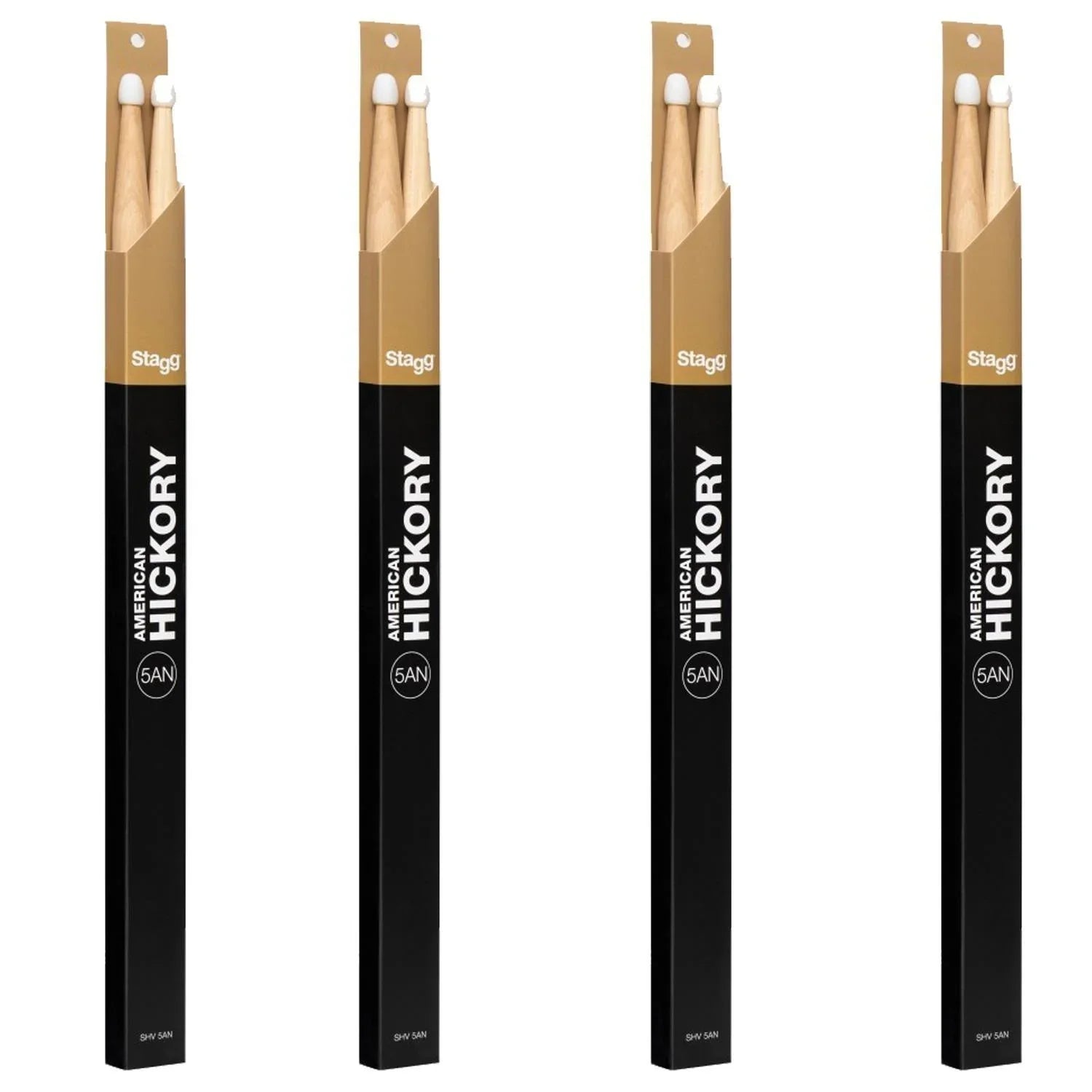 4 x Stagg SM5BN Maple Drum Sticks with Nylon Tip - DY Pro Audio