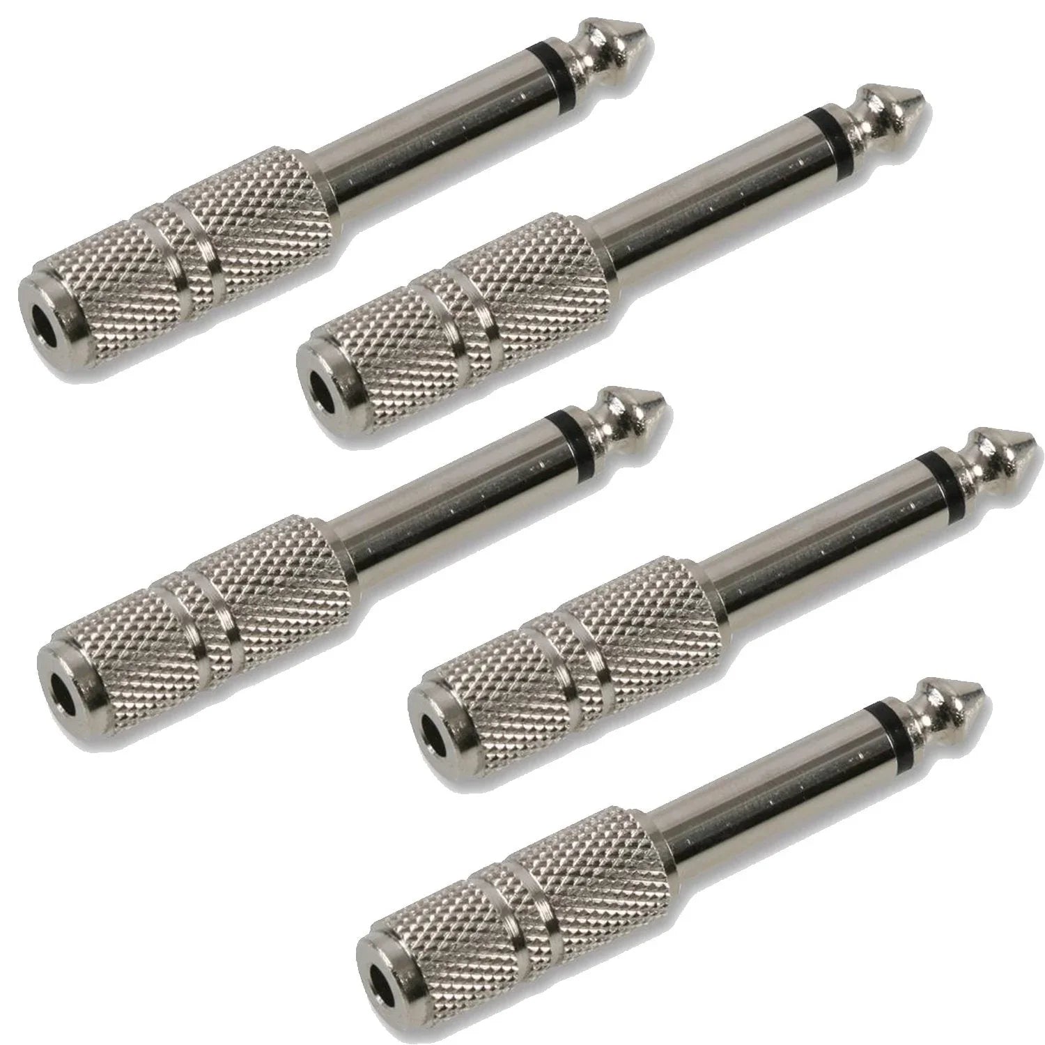 5 x 3.5mm Mono Socket to 6.35mm 1/4" Mono Jack Plug Adapter - DY Pro Audio