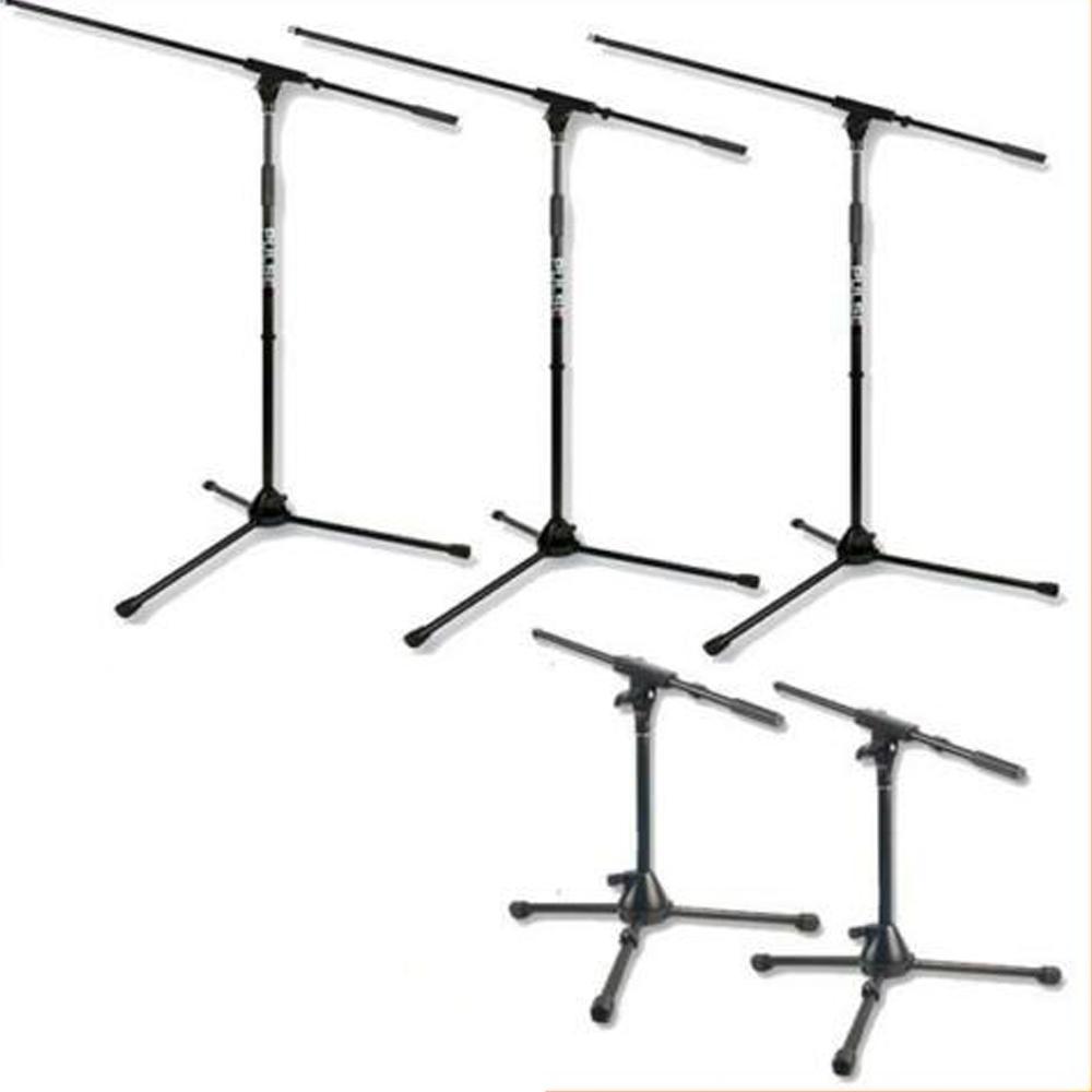 5 x Microphone Mic Boom Stand Bundle | 3 Boom Stands | 2 Short Boom Mic Stands - DY Pro Audio