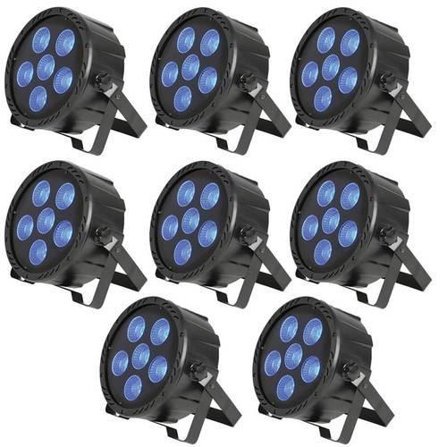 8 x QTX PAR180 RGB 180W COB High Powered LED DJ DMX Par Can Light - DY Pro Audio