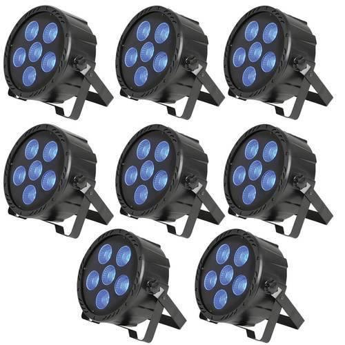 8 x QTX PAR180 RGB 180W COB High Powered LED DJ DMX Par Can Light - DY Pro Audio