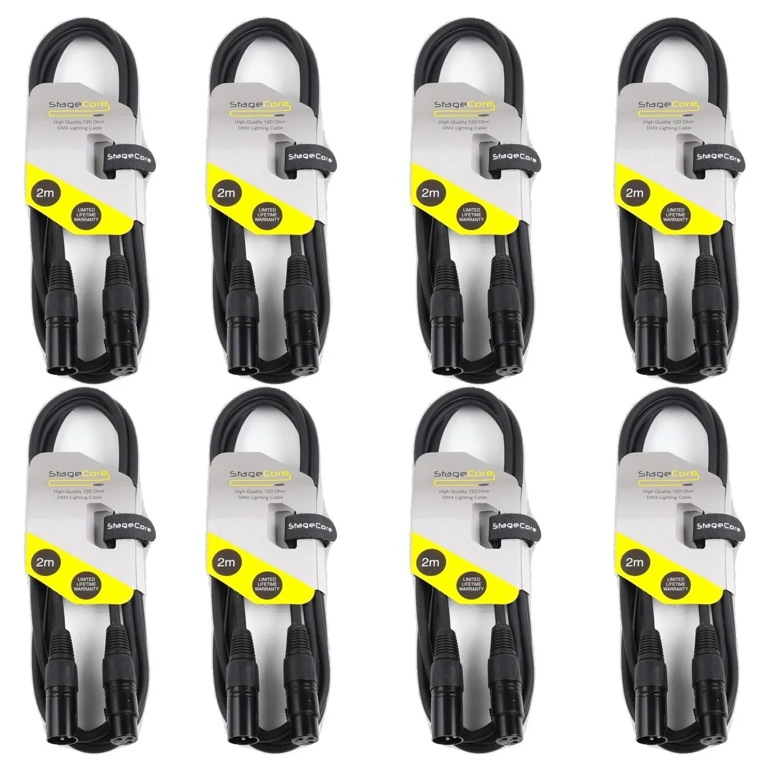 8 x StageCore 2M DMX Lead Cable - DY Pro Audio