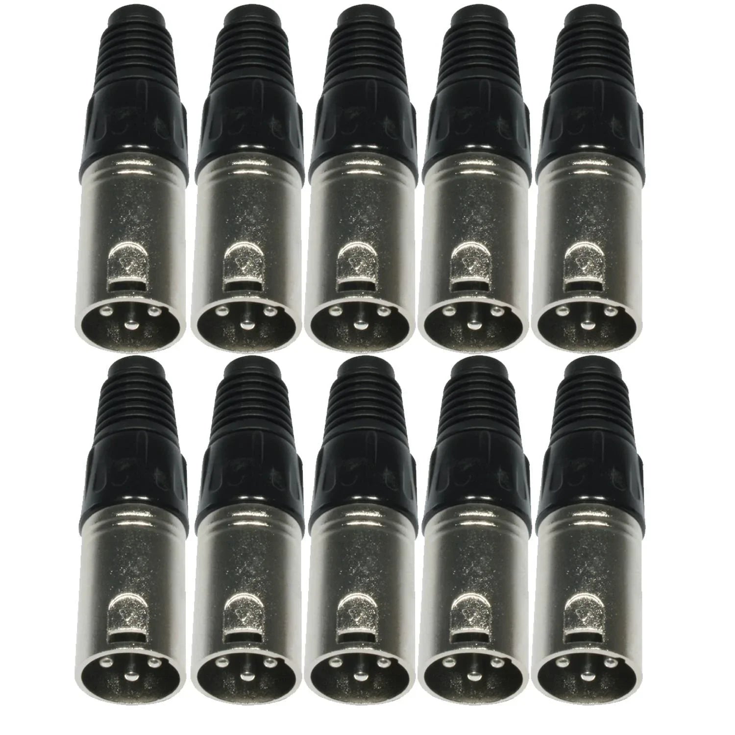 Accu-Case 10 x Male XLR Plugs - DY Pro Audio