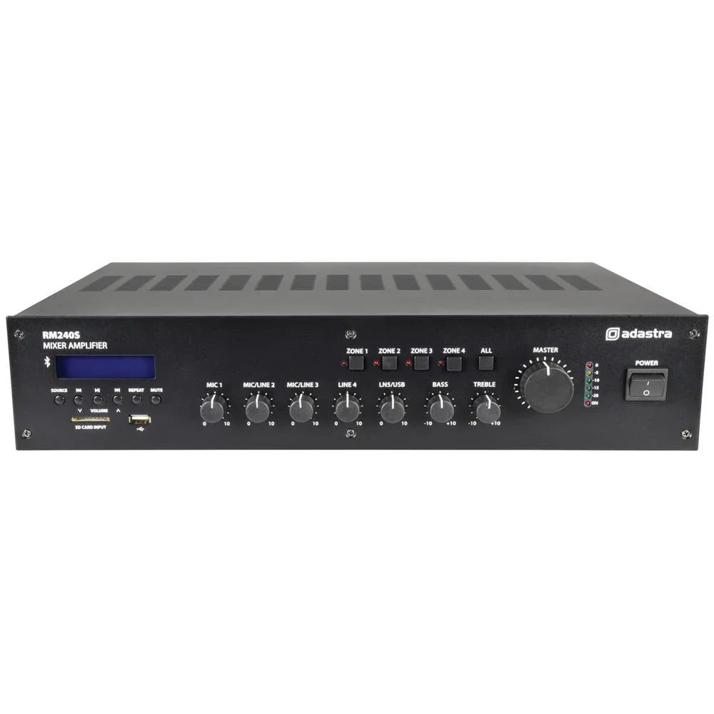 Adastra RM240D 100v 240w Line Mixer Amplifier Amp with Bluetooth - DY Pro Audio