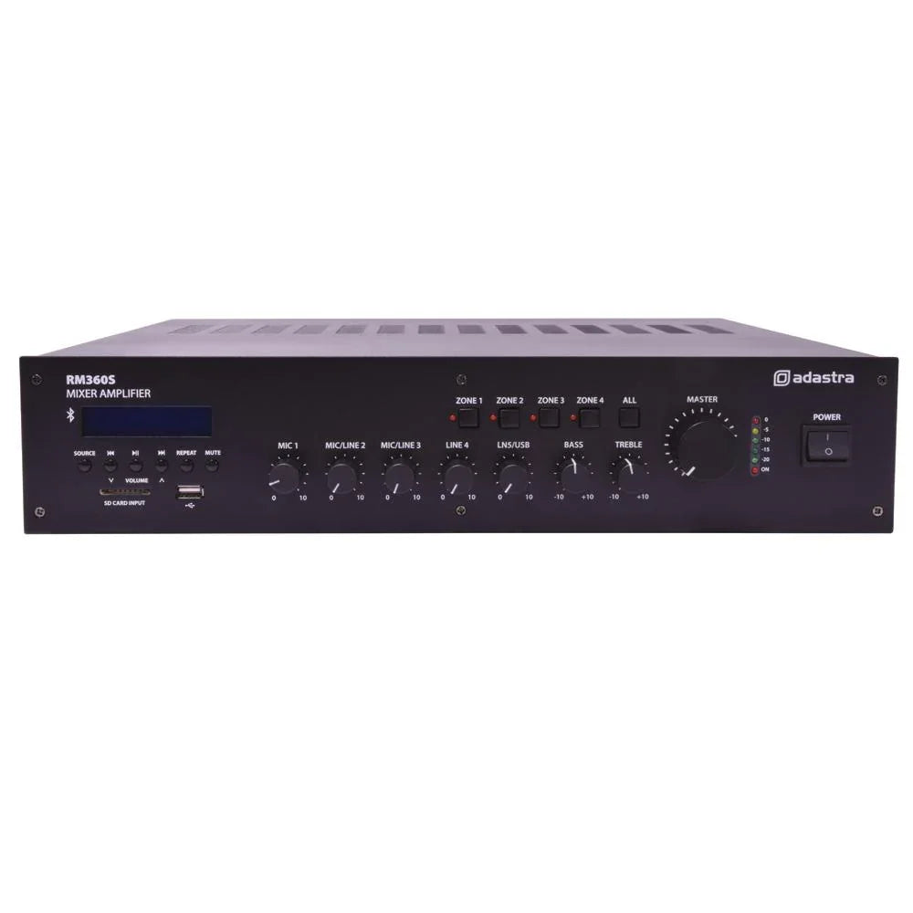 Adastra RM306 6-Zone 100V Line Mixer Amplifier with Bluetooth - DY Pro Audio