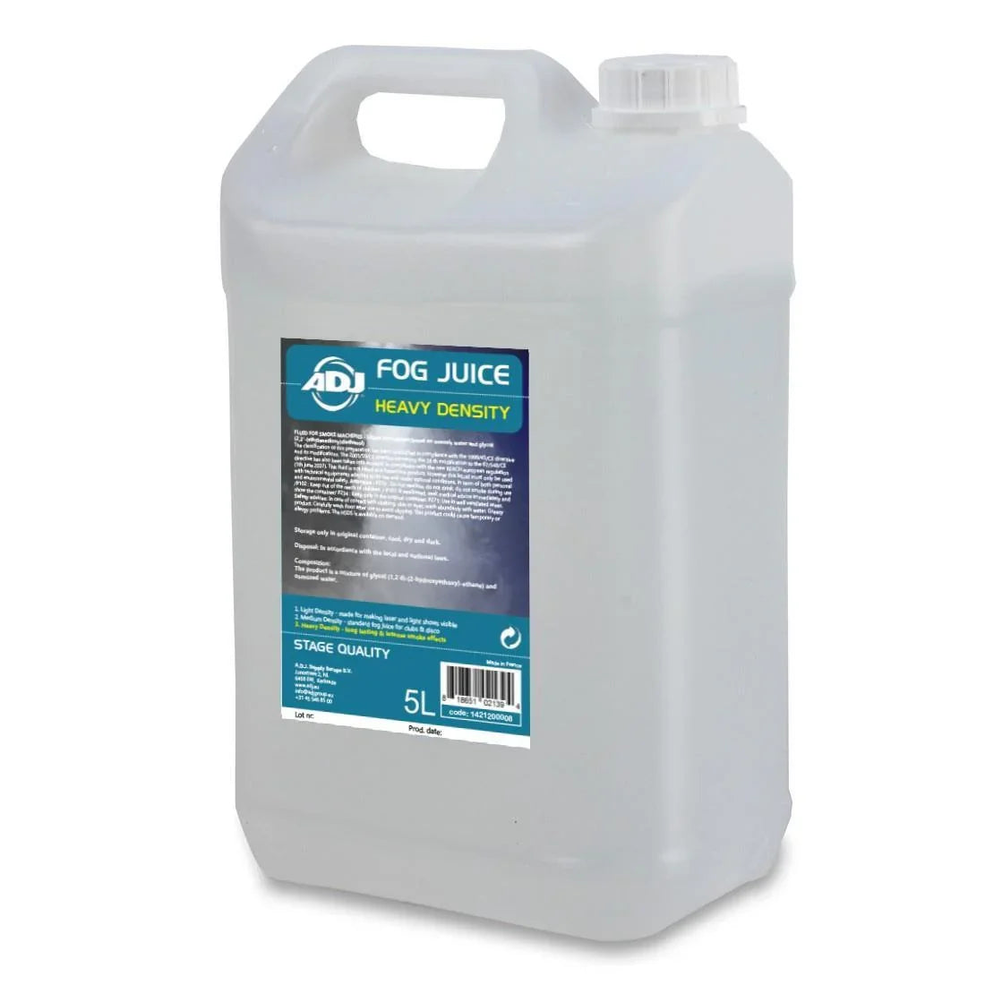 ADJ Fog Juice 3 Heavy Fog Fluid 5L - DY Pro Audio