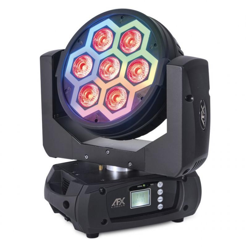 AFX Moving Head Club Kaledo 7 x 12W LED Wash Kaleidoscope Effect - DY Pro Audio