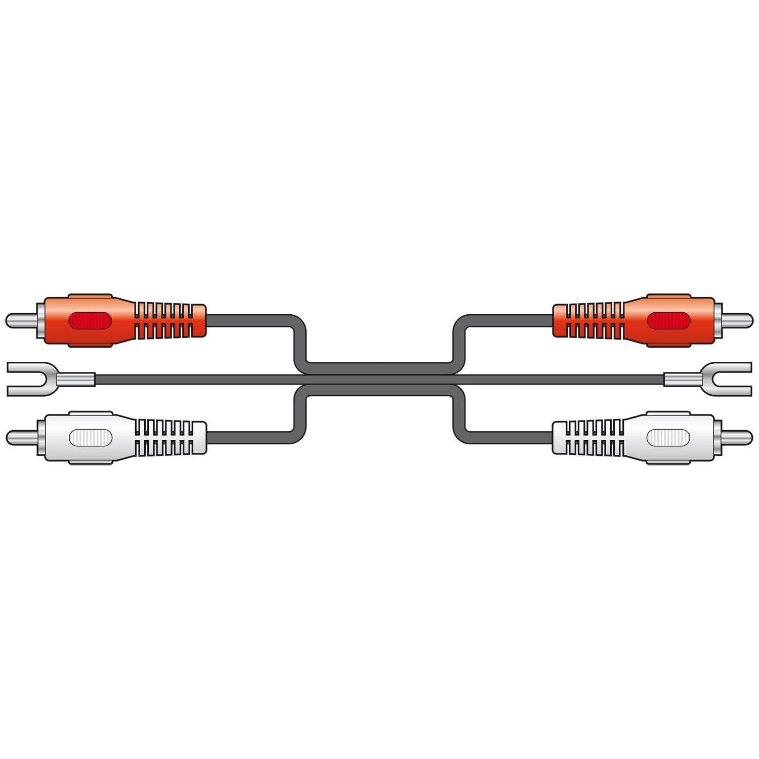 AV:Link Twin RCA Phono to twin RCA Phono Cable with Ground Wire 1.2m - DY Pro Audio