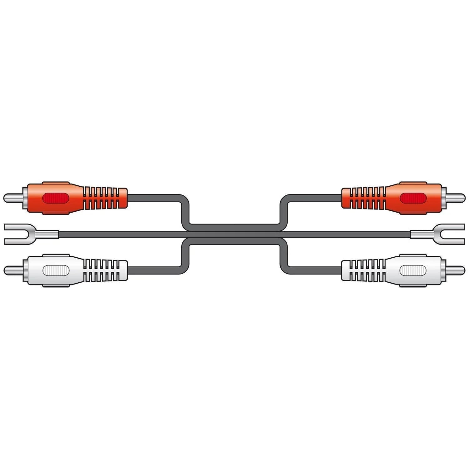 AV:Link Twin RCA Phono to twin RCA Phono Cable with Ground Wire 1.2m - DY Pro Audio