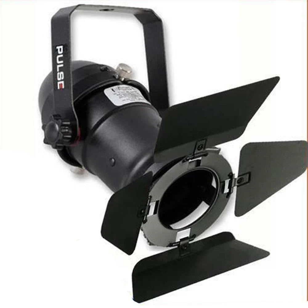 Black Pulse PAR16 Birdie Can 230v Parcan Lantern DJ Spotlight WITH BARN DOORS - DY Pro Audio