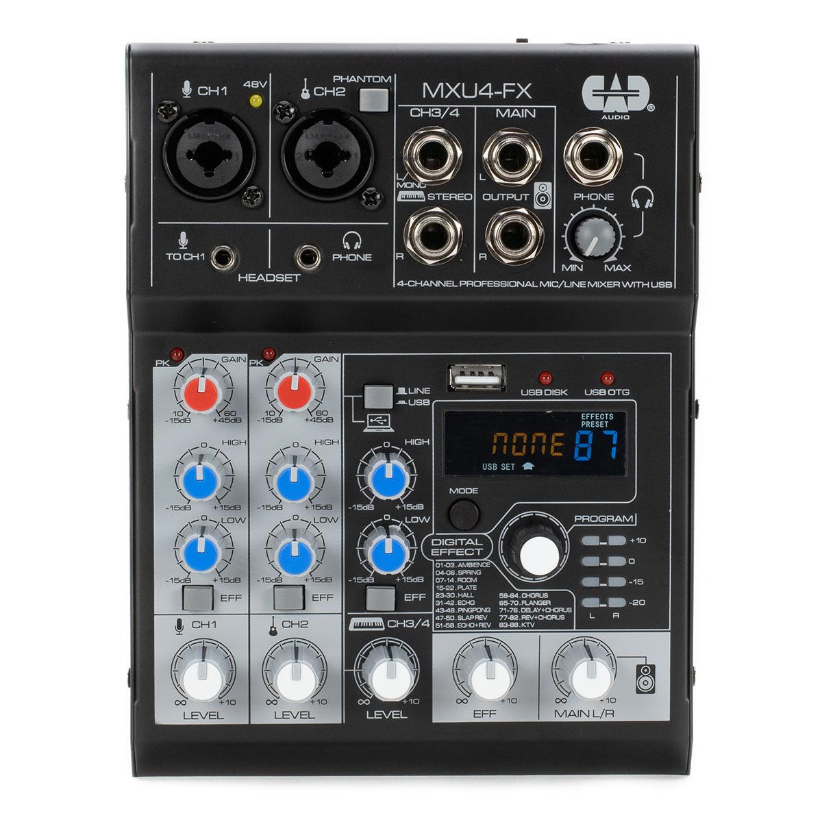 CAD 4 Channel Mixer with USB Interface & Digital Effects - DY Pro Audio