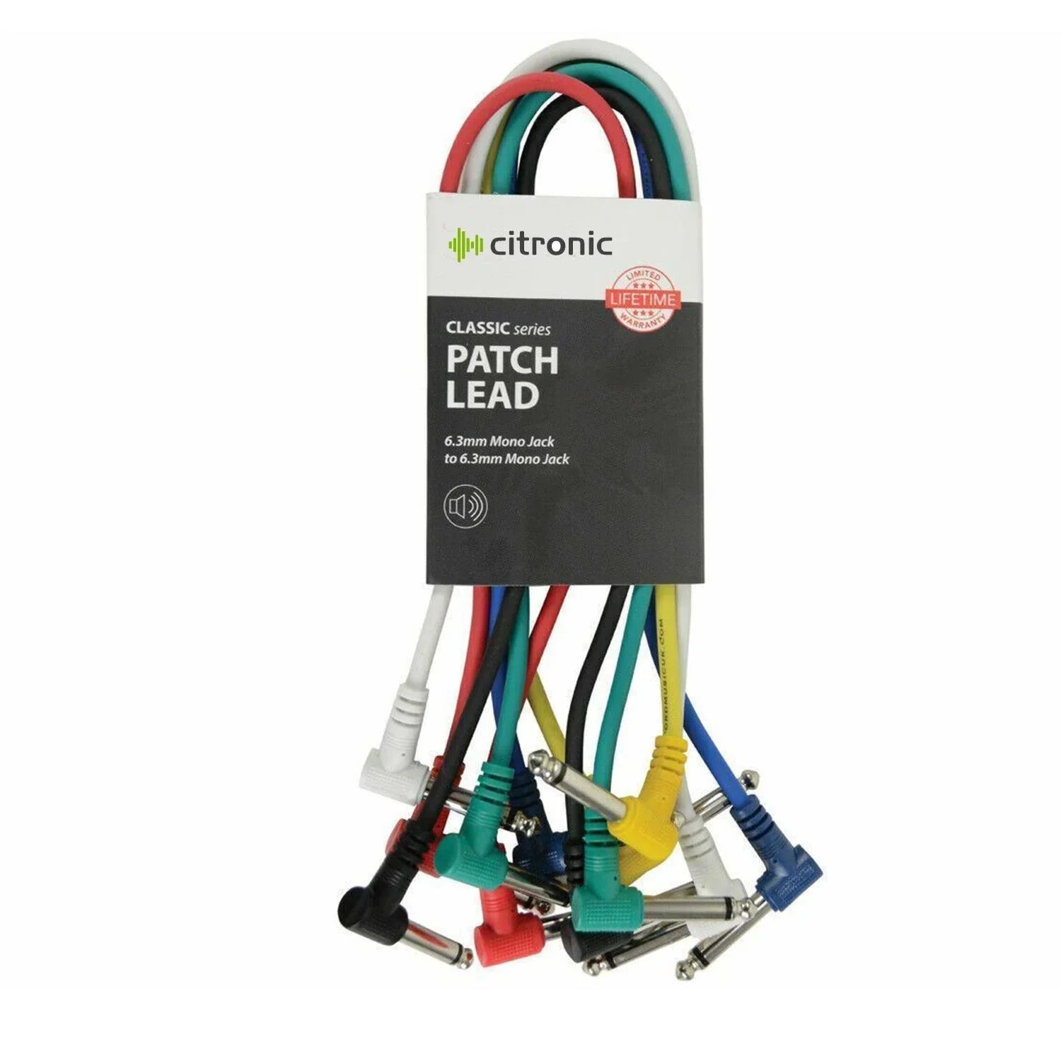 Citronic 6 x Guitar Patch Leads Multicolour 1.0m (1.0cm) - DY Pro Audio