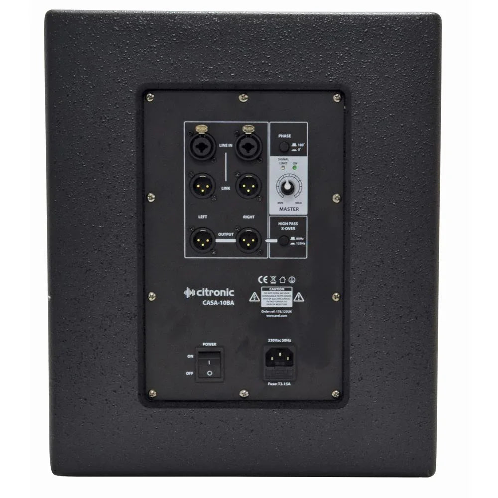Citronic CASA-10BA 10" Active Subwoofer - DY Pro Audio