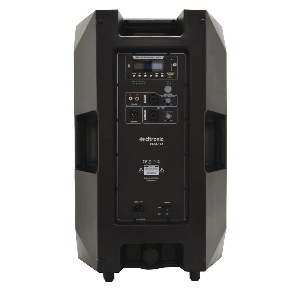 Citronic CASA-12A 12" Active PA Speaker with Bluetooth - DY Pro Audio