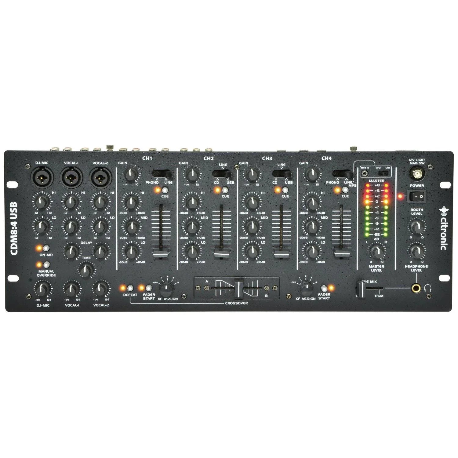 Citronic CDM8:4 USB 4 Channel 19" DJ Mixer - DY Pro Audio