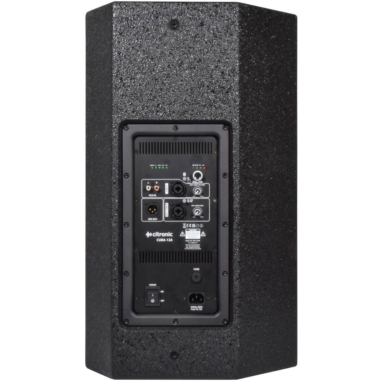 Citronic CUBA-12A 12" Active PA Cabinets with DSP & Bluetooth - DY Pro Audio