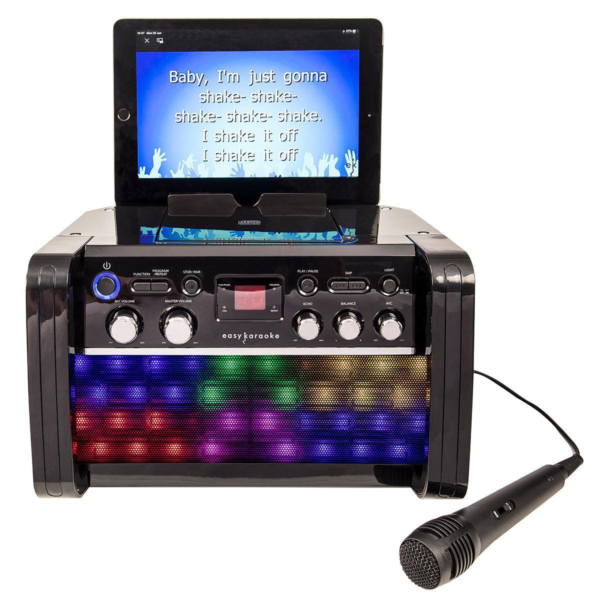 Easy Karaoke Bluetooth® Karaoke System with LED Light Effects + 1 Microphone - DY Pro Audio